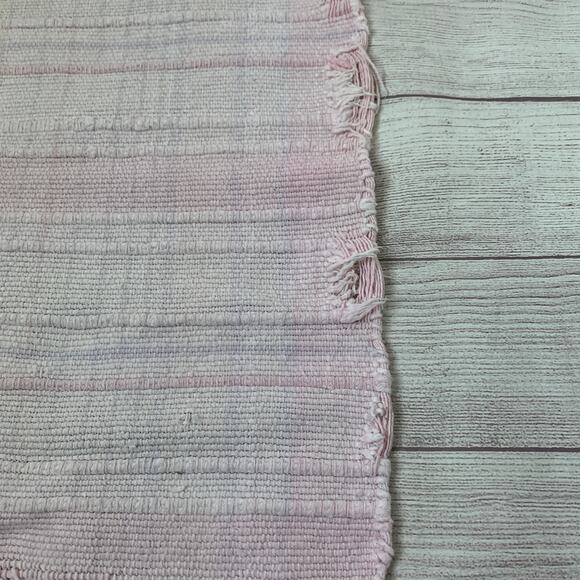 Light Pink and Purple Plaid Rug with Knotted Tassel Ends - Picture 6 of 16